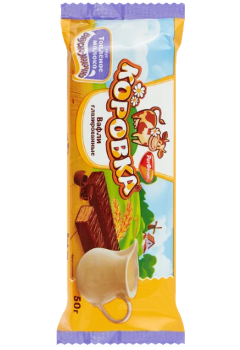 Вафли Коровка вкус топленое молоко глазир. 50 гр.